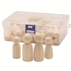 50pcs Wooden Peg Dolls DIY Art Craft Painting Peg Game Home Decor