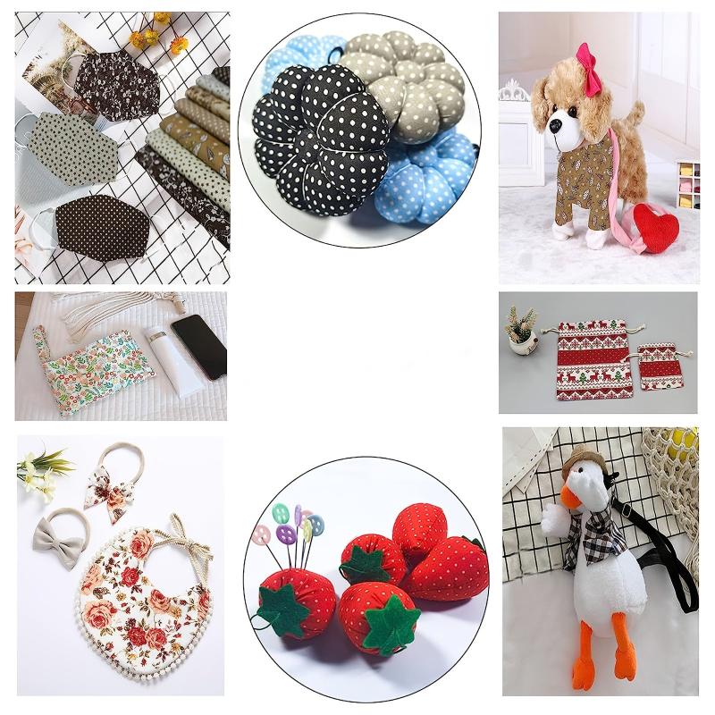 7pcs Coffee Cotton Printed Quilted Fabric for DIY Sewing Patchwork