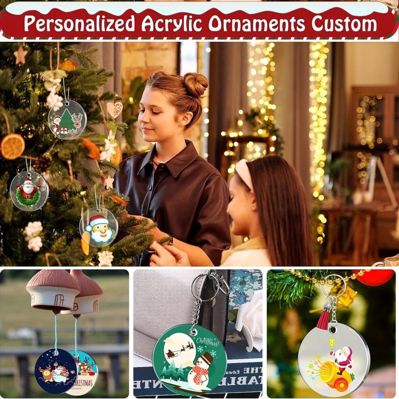 Acrylic Jewelry Blank Transparent Circle DIY Keychain Decoration