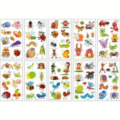 5pcs Kids Cartoon Character Arm Tattoos, No Repetition