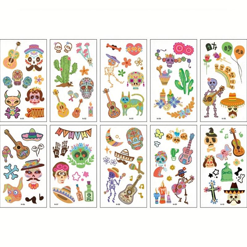 5pcs Kids Cartoon Character Arm Tattoos, No Repetition