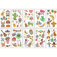 5pcs Kids Cartoon Character Arm Tattoos, No Repetition