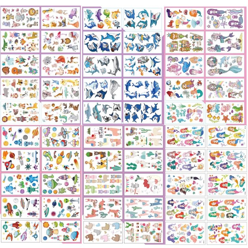 5pcs Kids Cartoon Character Arm Tattoos, No Repetition