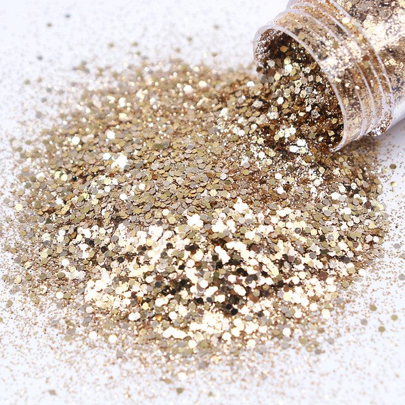 10ml Champagne Silver Mixed Purple Nail Powder Kit Art