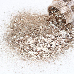 10ml Champagne Silver Mixed Purple Nail Powder Kit Art
