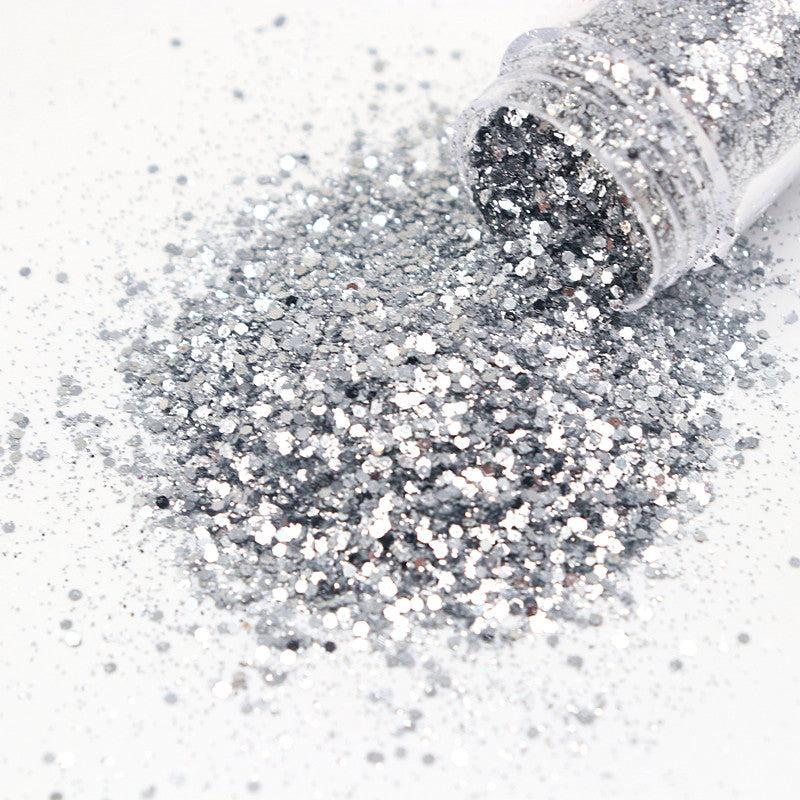 10ml Champagne Silver Mixed Purple Nail Powder Kit Art