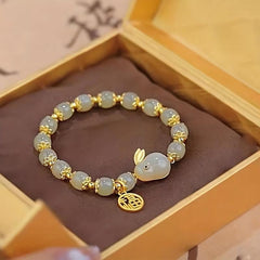 Jade Rabbit Bracelet Female Niche Red Agate Hand Beaded Mother Gift