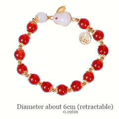 Jade Rabbit Bracelet Female Niche Red Agate Hand Beaded Mother Gift
