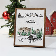 Christmas City House Background Clear Stamps for Card Making