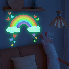 14pcs Kids Luminous Rainbow Clouds Love Wall Stickers Self-adhesive Decorative