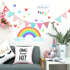 14pcs Kids Luminous Rainbow Clouds Love Wall Stickers Self-adhesive Decorative