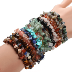 12pcs Natural Stone Bracelets Women Amethyst Labradorite Turquoise Rose Quartz