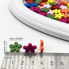 50pc Natural Wooden Flower Buttons for DIY Sewing Projects