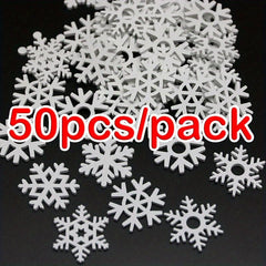 50pcs 3 1 38in Wooden Snowflake Shapes for DIY Painting and Decoration