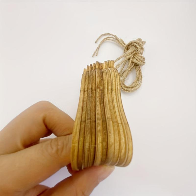 10pcs Christmas Bells Wooden Decorations DIY Unfinished Natural Wood Chips