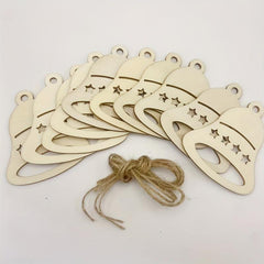 10pcs Christmas Bells Wooden Decorations DIY Unfinished Natural Wood Chips