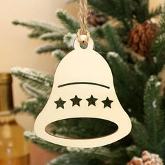 10pcs Christmas Bells Wooden Decorations DIY Unfinished Natural Wood Chips