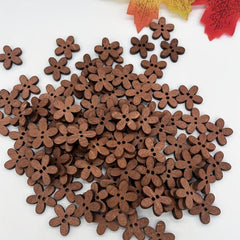 100pcs Wooden Flower Buttons Bracelet Jewelry Sunflowers DIY Accessory