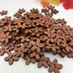 100pcs Wooden Flower Buttons Bracelet Jewelry Sunflowers DIY Accessory