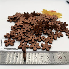 100pcs Wooden Flower Buttons Bracelet Jewelry Sunflowers DIY Accessory