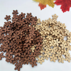 100pcs Wooden Flower Buttons Bracelet Jewelry Sunflowers DIY Accessory