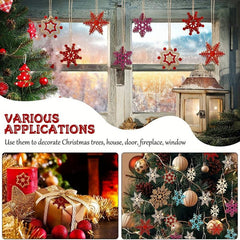 10pcs Unfinished Wooden Christmas Tree Snowflake Decoration Pendant DIY