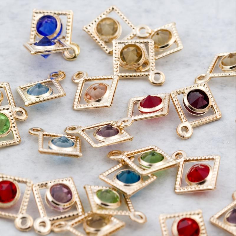 3D Lace Diamond Covered Quadrilaterals Bag Decoration