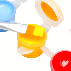 90pcs Acrylic Paint Tray Palette with Lid Kids Student Hand Painting Palette
