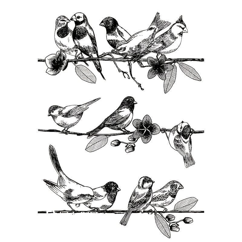 Bird Clear Stamp On Branch For Card Making Decoration DIY Scrapbook