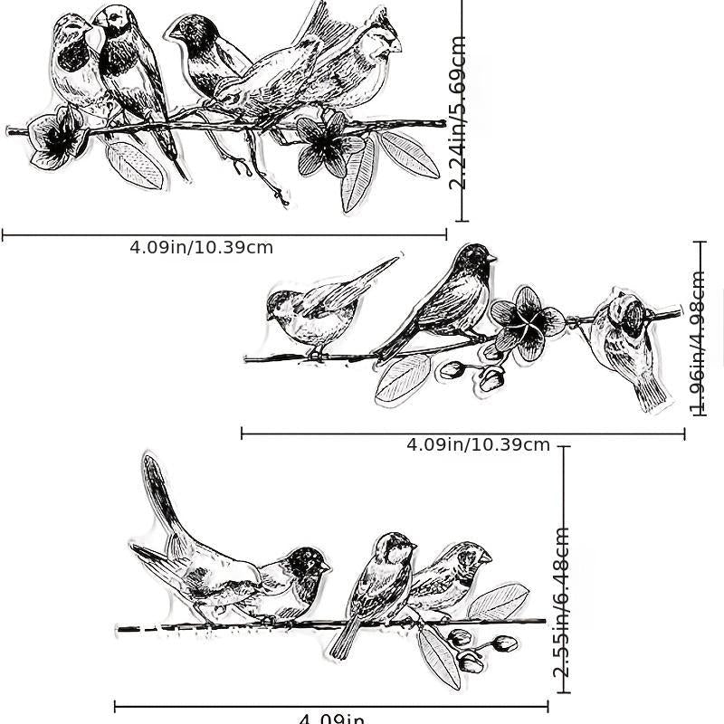 Bird Clear Stamp On Branch For Card Making Decoration DIY Scrapbook