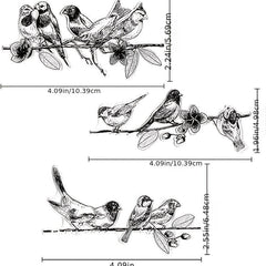 Bird Clear Stamp On Branch For Card Making Decoration DIY Scrapbook