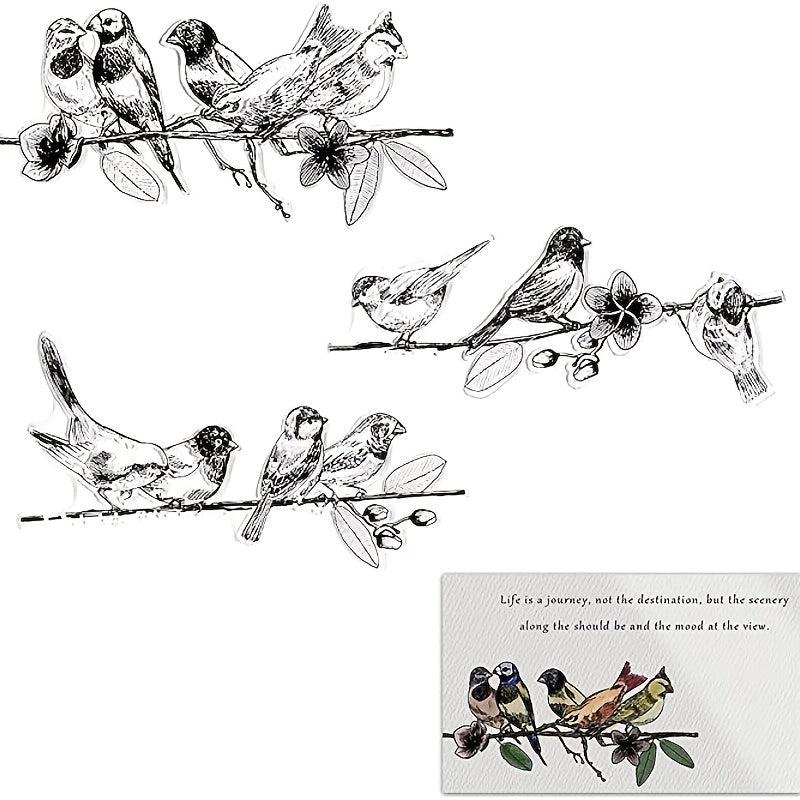 Bird Clear Stamp On Branch For Card Making Decoration DIY Scrapbook