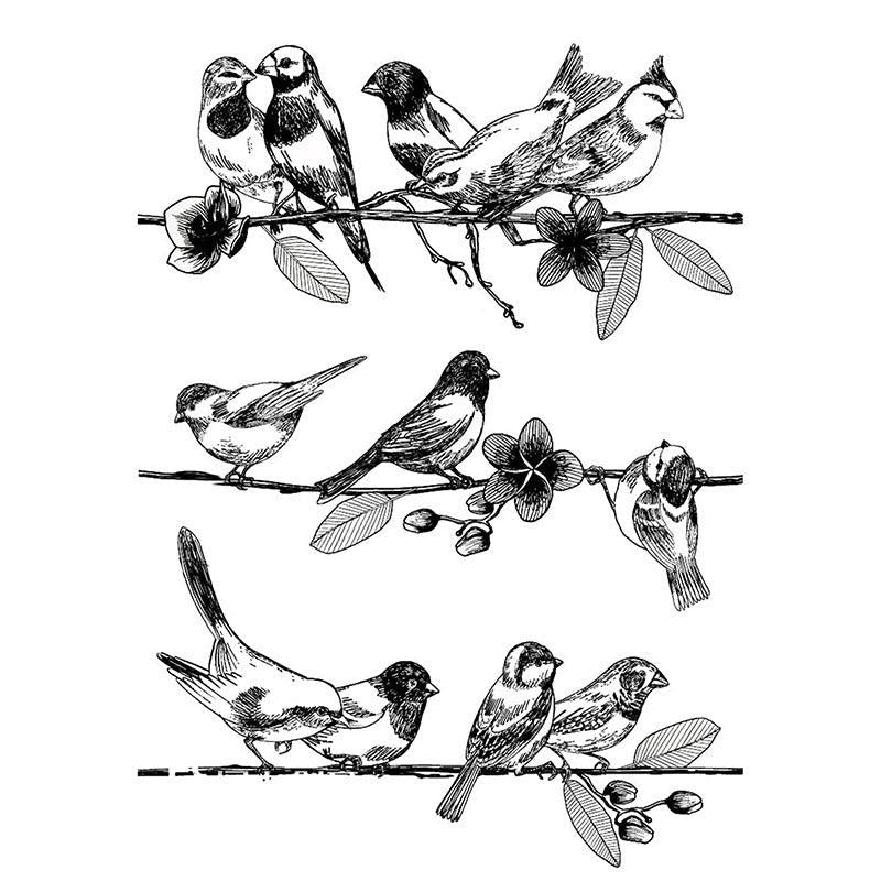 Bird Clear Stamp On Branch For Card Making Decoration DIY Scrapbook