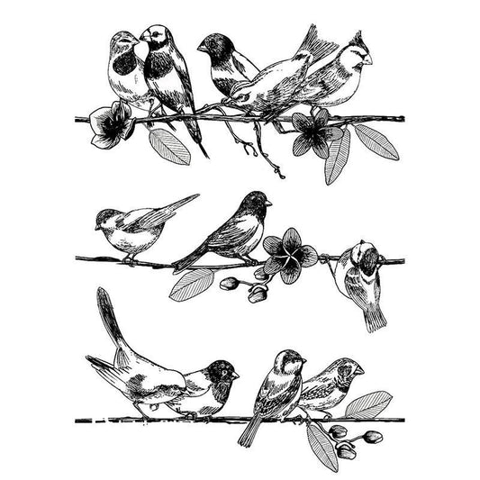 Bird Clear Stamp On Branch For Card Making Decoration DIY Scrapbook