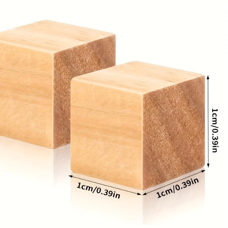 Unfinished Small Wooden Blocks Square Model DIY Puzzle Kids Toys