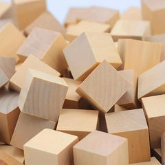 Unfinished Small Wooden Blocks Square Model DIY Puzzle Kids Toys