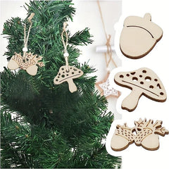 50pcs DIY Wooden Slice Animals And Plants Unfinished Wooden Slices