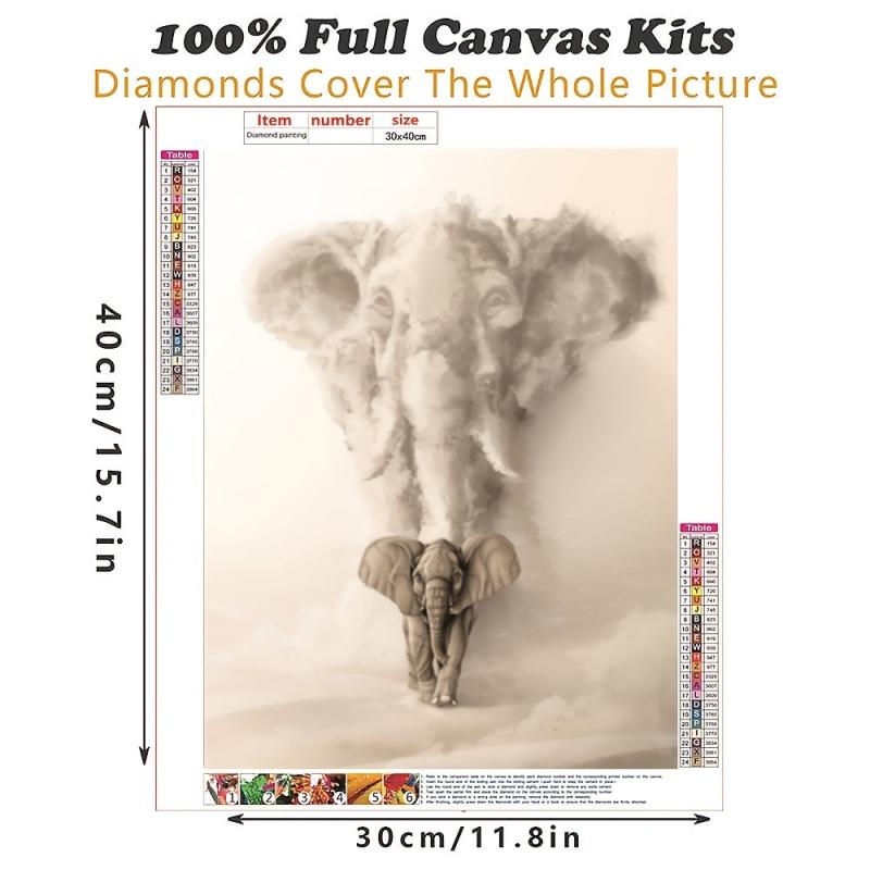 Elephant Diamond Painting Kit 30x40cm Home Wall Decor