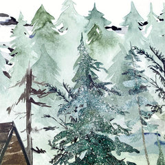 Christmas PVC Glass Film Reindeer Wooden House Double Sided Glass Sticker