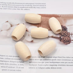 4pcs 30 20MM Natural Wood Large Hole Wooden Beads DIY Round Wood Beads