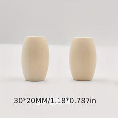 4pcs 30 20MM Natural Wood Large Hole Wooden Beads DIY Round Wood Beads