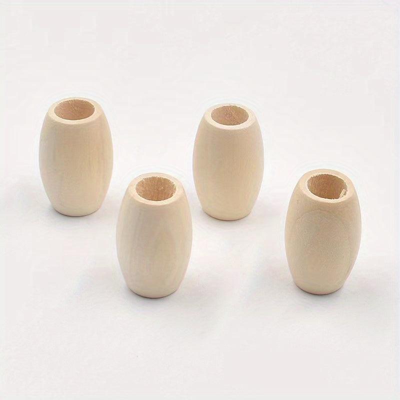 4pcs 30 20MM Natural Wood Large Hole Wooden Beads DIY Round Wood Beads
