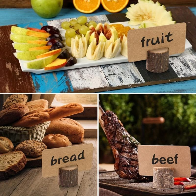 5-Piece Wooden Card Clip Table Holders for Wedding Parties