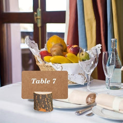 5-Piece Wooden Card Clip Table Holders for Wedding Parties