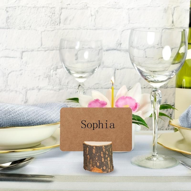 5-Piece Wooden Card Clip Table Holders for Wedding Parties