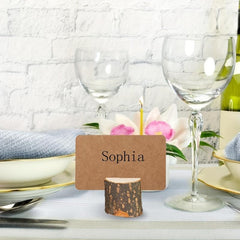 5-Piece Wooden Card Clip Table Holders for Wedding Parties