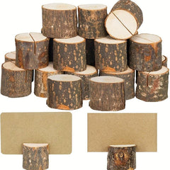 5-Piece Wooden Card Clip Table Holders for Wedding Parties