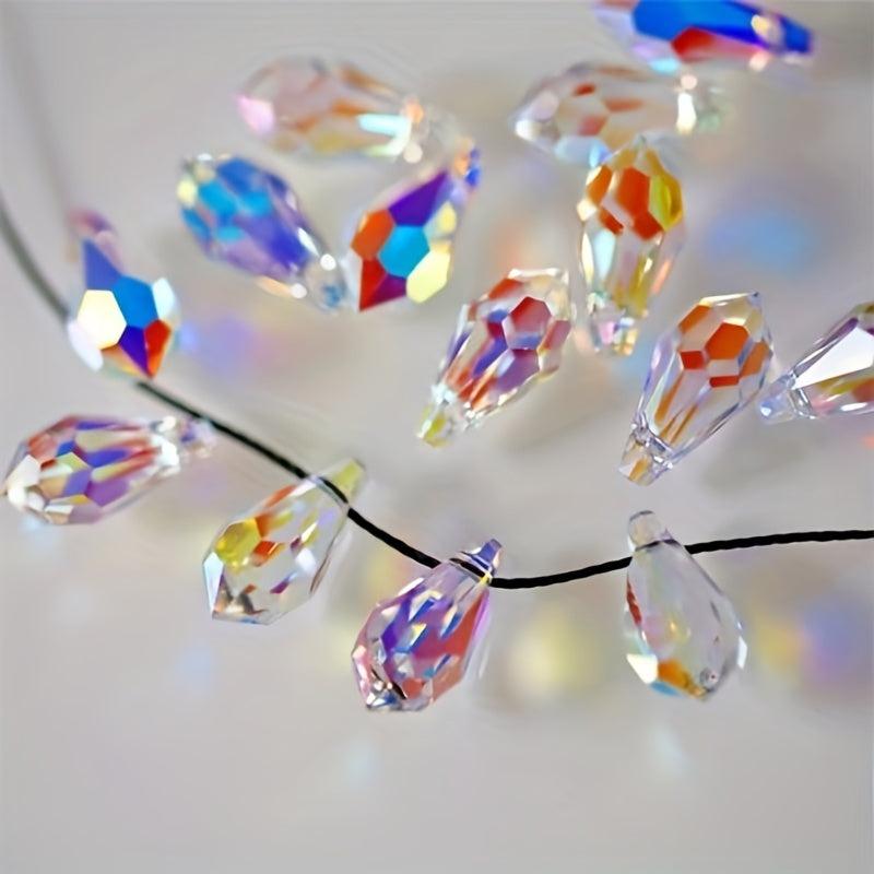 Aurora High Faux Crystal DIY Beads Water Drop Pendant Glass Loose Beads