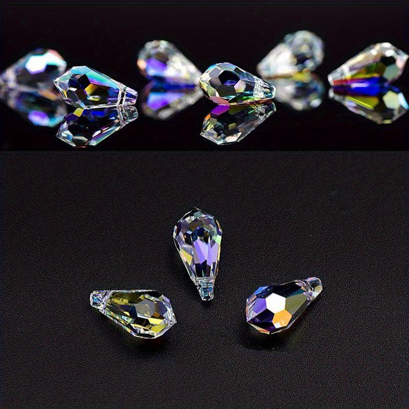 Aurora High Faux Crystal DIY Beads Water Drop Pendant Glass Loose Beads