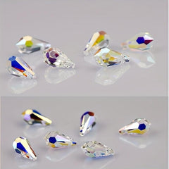 Aurora High Faux Crystal DIY Beads Water Drop Pendant Glass Loose Beads